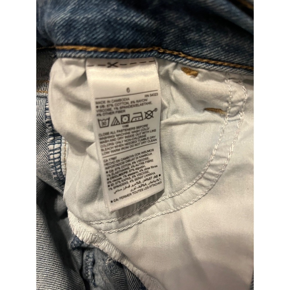 Old Navy Women's 6 Super Skinny Distressed Blue Denim Jeans Stretch MidRise - Picture 6 of 6